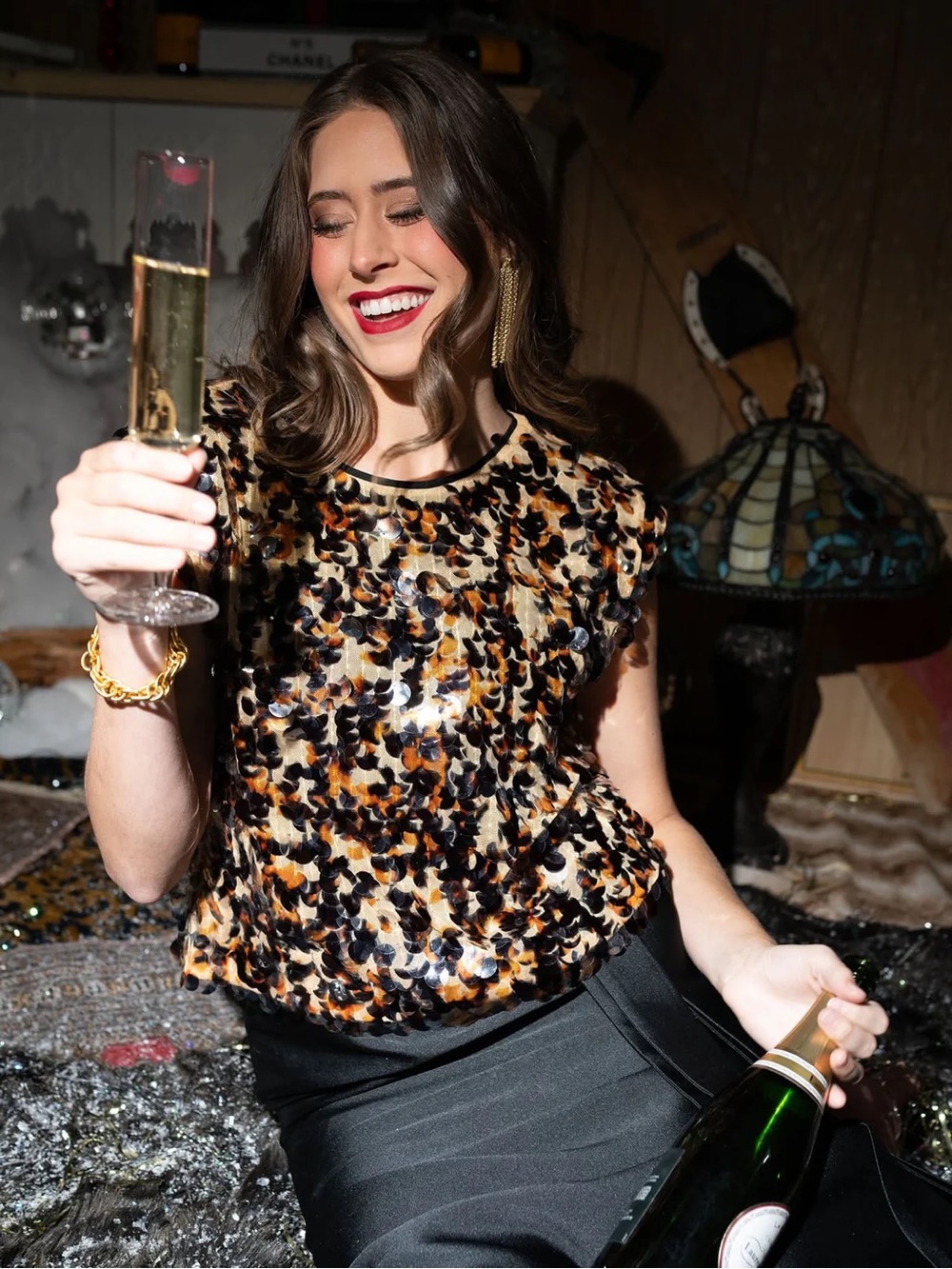 Emily McCarthy Hattie Sequin Top - Small - NWT!